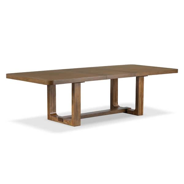 Copell Chesnut Wood Top 95 in. Trestle Base Extendable Dining Table (Seats 6)