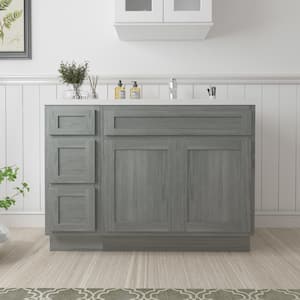 51 in. W. x 21 in. D x 32.5 in. H Bath Vanity Cabinet without Top in Silver