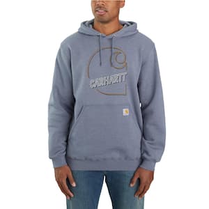 Men's X-Large Folkstone Gray Heather Cotton/Polyester Loose Fit Mid-Weight C Graphic Sweatshirt