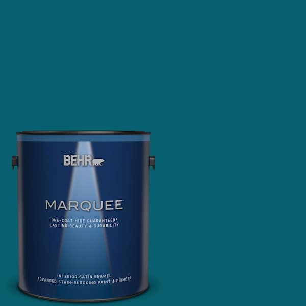 BEHR MARQUEE 1 gal. #T16-04 Galapagos Satin Enamel Interior Paint & Primer