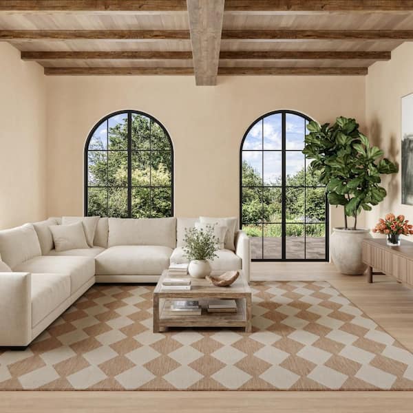 Positano Jute 12 ft. x 12 ft. Diamond Contemporary Square Area Rug