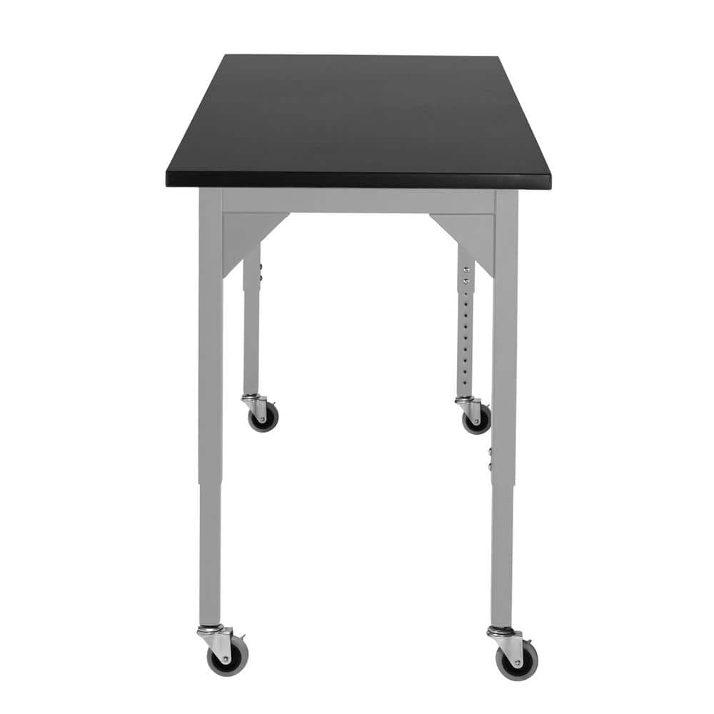 Adjustable Gray Steel Science Table with Black Laminate Top