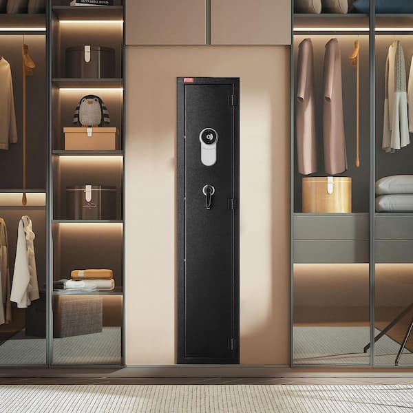 Gun Safe, Heavy Duty Cold-Rolled Steel Rifle Cabinet, Digital Keypad and Key Large Long Gun Cabinet