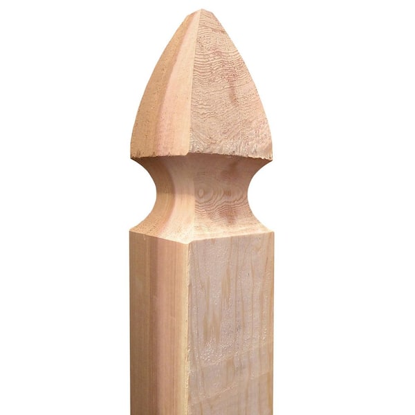 ProWood 4 in. x 4 in. x 5 ft. Western Red Cedar French Gothic Fence Post (2-Pack)