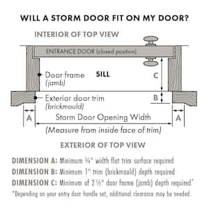 36 in. x 80 in. White Universal 3/4-Light Vinyl Storm Door with Black Hardware