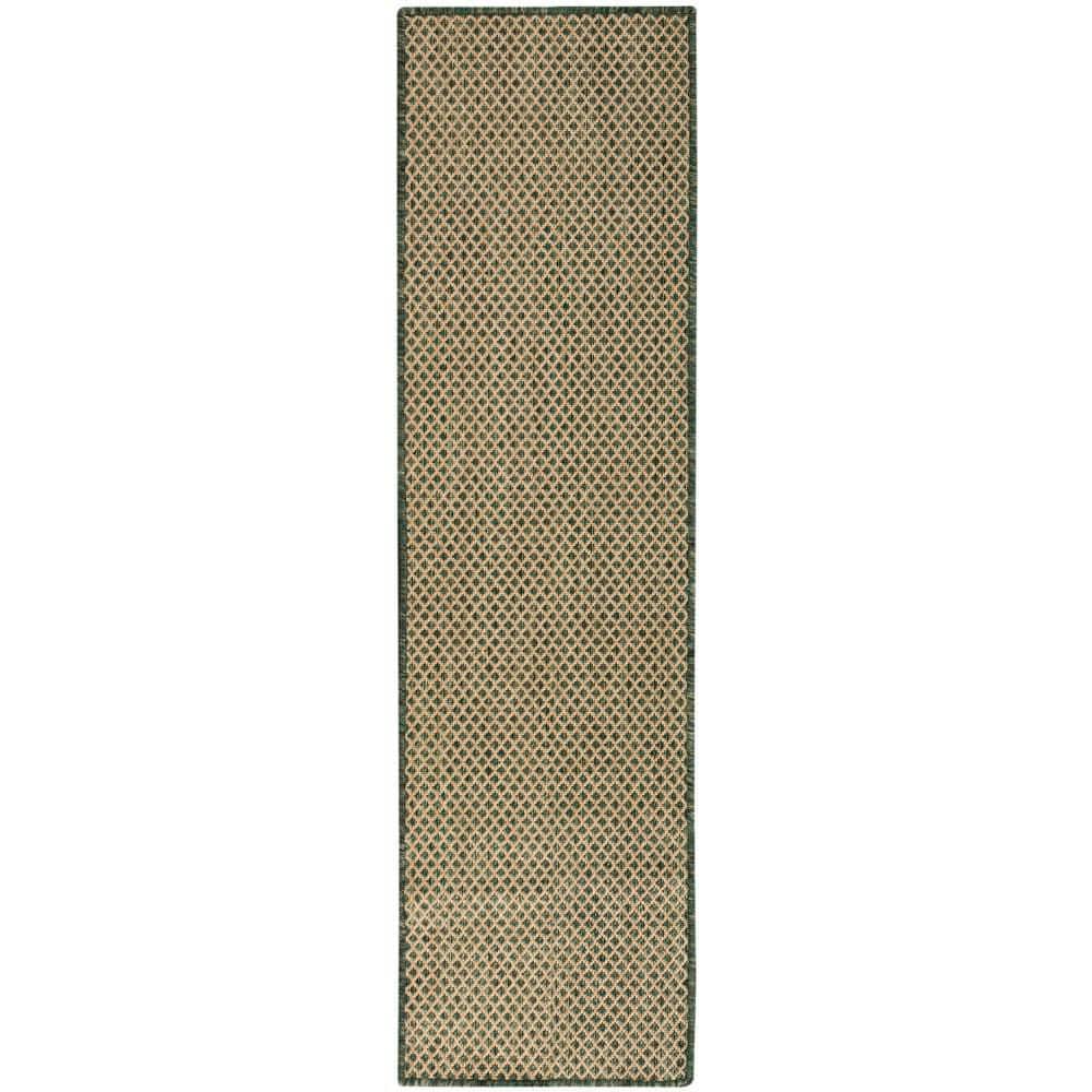 Courtyard Green 2 ft. x 6 ft. All-over design Contemporary Runner Area Rug price history on PriceWatchPro