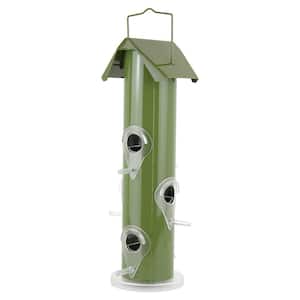 Green Metal Tube Wild Bird Feeder - 1 lb. Capacity