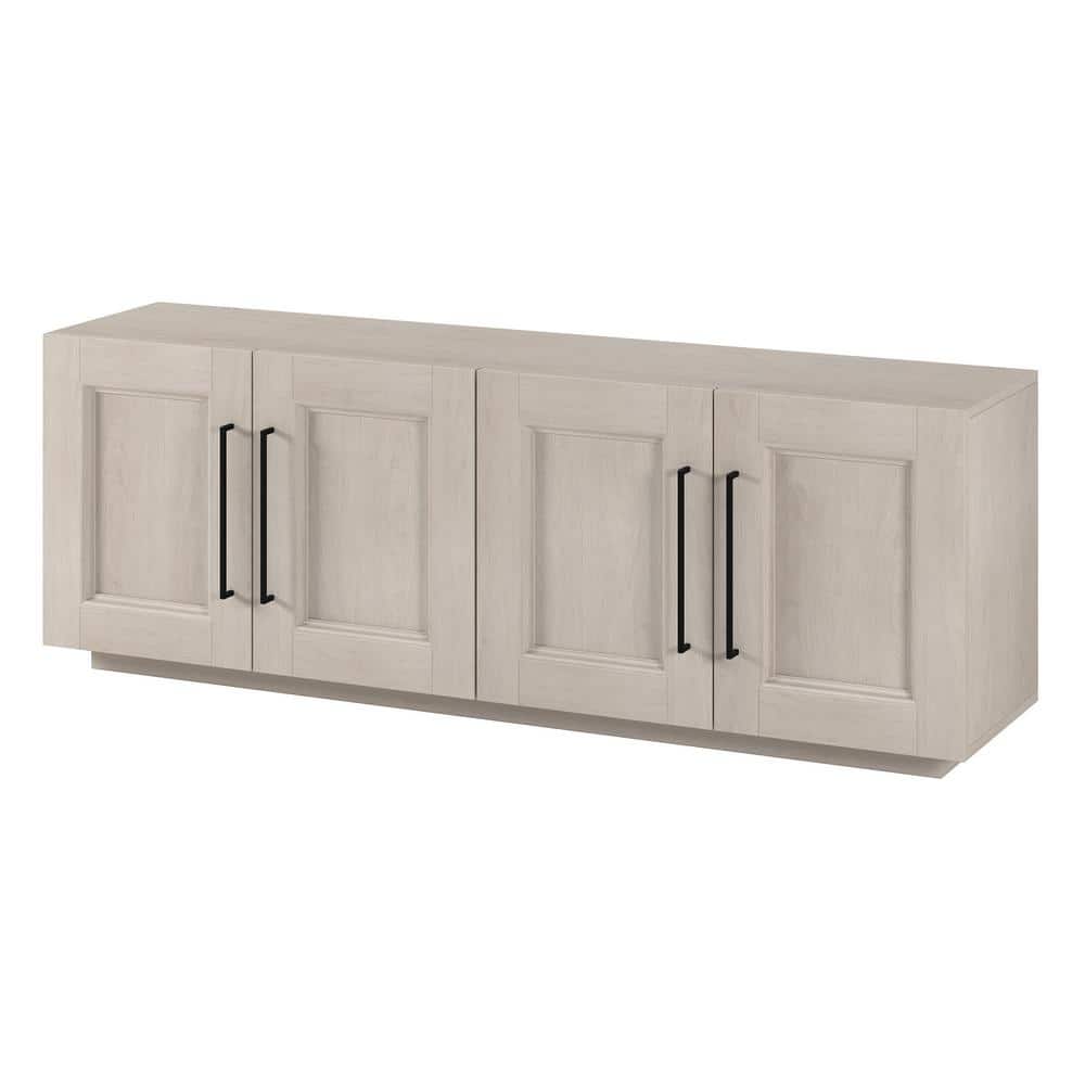Alder White Rectangular TV Stand with Plinth Base