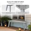 Karl home 45 in. Gray Solid Wood Backless Outdoor Ottoman Bench (Set of 2) K1G56001545