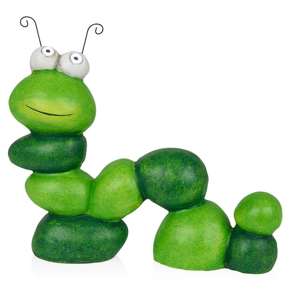 Alpine Corporation Solar Caterpillar Statuary with LED Light-Up Eyes