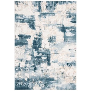 Vogue Beige/Turquoise 5 ft. x 8 ft. Geometric Area Rug