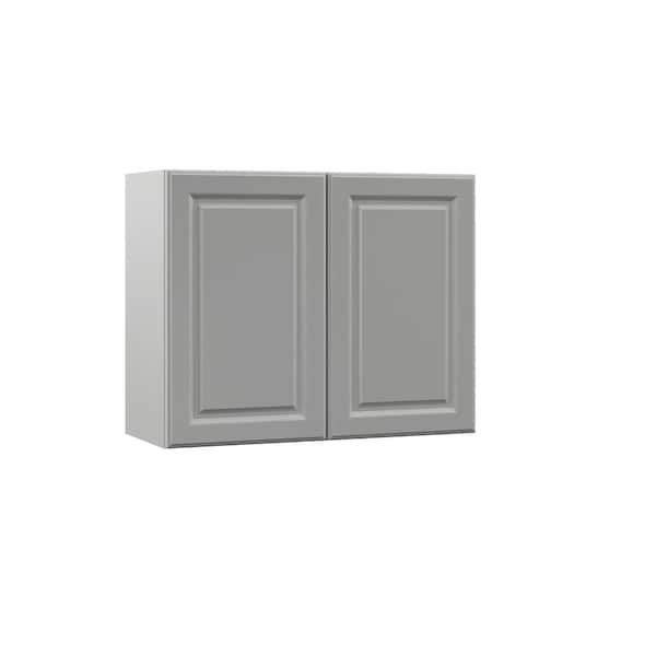 Hampton Bay Designer Series Elgin Assembled 30x24x12 in. Wall Kitchen Cabinet in Heron Gray
