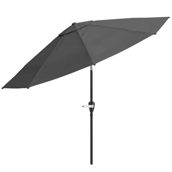 Pure Garden 10 ft. Market Outdoor Patio Umbrella with Auto Tilt, , Gray