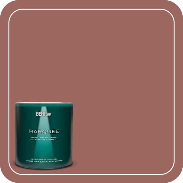 BEHR MARQUEE 1 qt. #ECC-34-3 Terra Cotta Sun Semi-Gloss Enamel Interior Paint & Primer