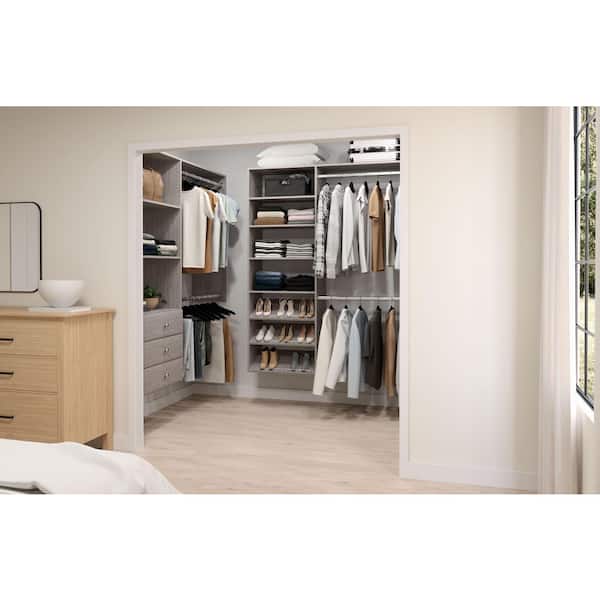 Closet Evolution GR63 Premium 36 in. W . - 60 in. W Rustic Grey Wood Closet System - 3