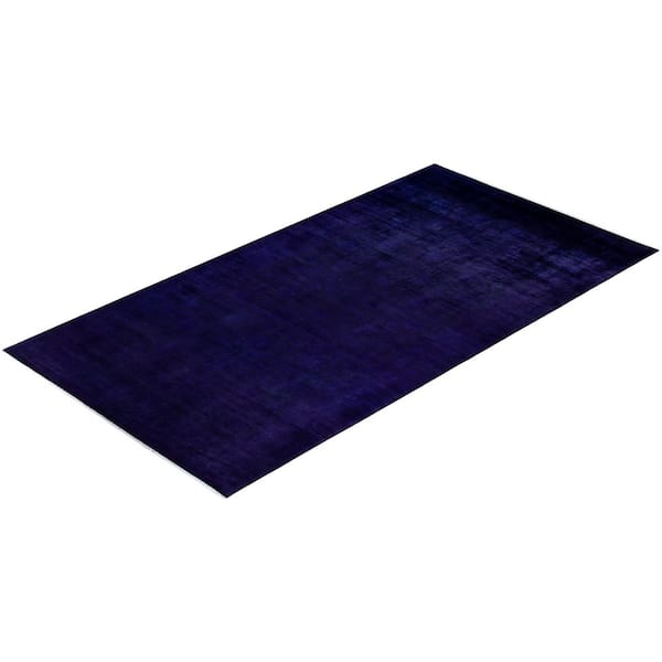 Overdyed Purple 12 ft. x 18 ft. Solid Wool Indoor Area Rug