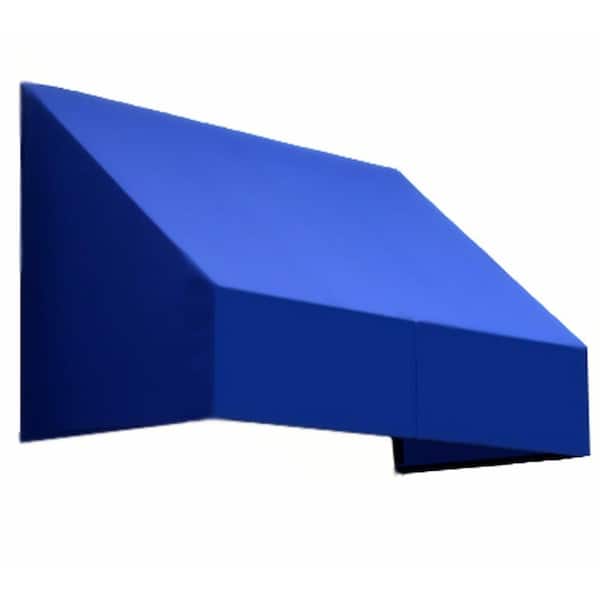 AWNTECH 3.38 ft. Wide New Yorker Window/Entry Fixed Awning (44 in. H x 24 in. D) Bright Blue