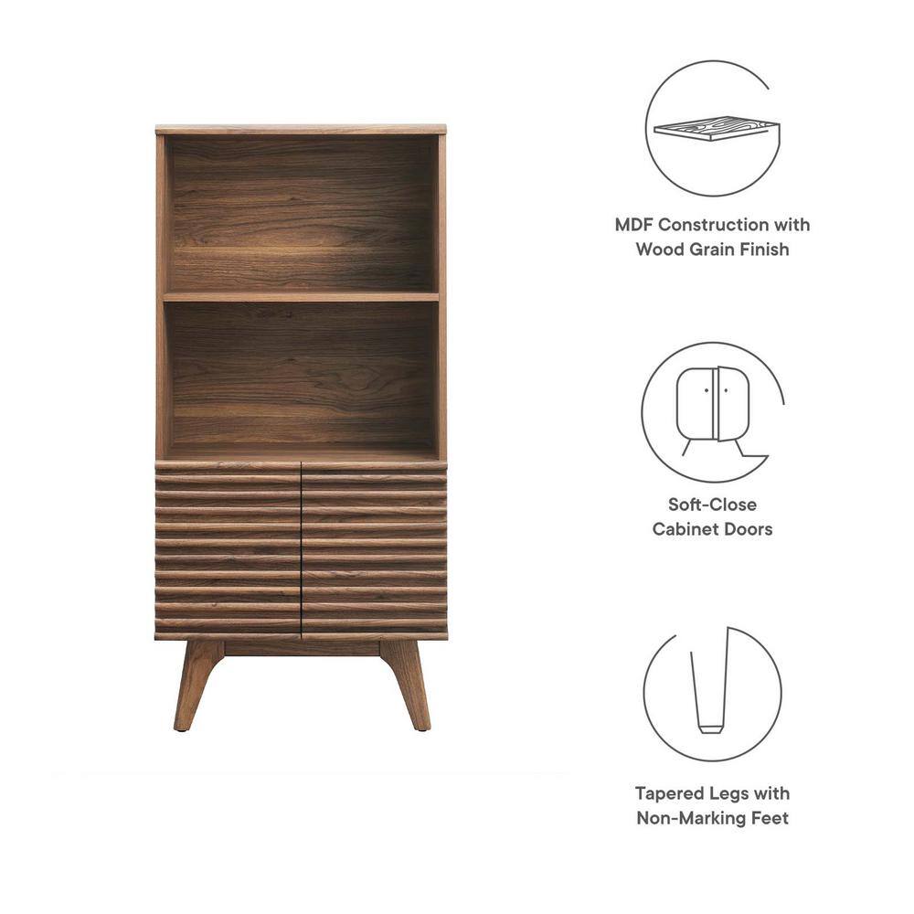 Walnut Mid-Century Modern Display Cabinet Bookshelf