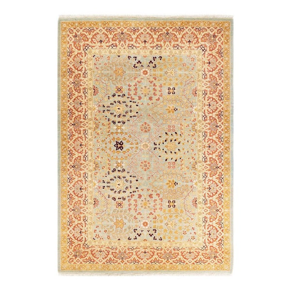 Solo Rugs Mogul One-of-a-Kind Traditional Light Blue 5 ft. 2 in. x 7 ft. 6 in. Oriental Area Rug