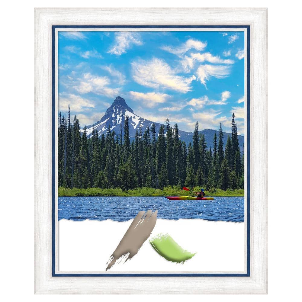 11x14 White and Blue Wood Wall Picture Frame