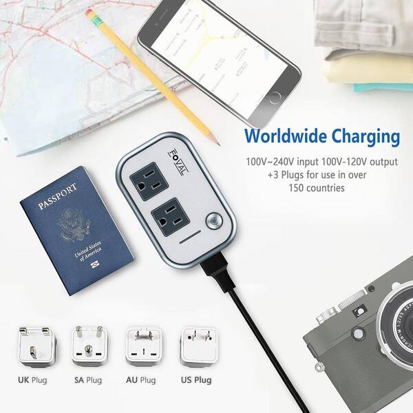 Surge Protection Power Adapter OREI 3 In 1 UK Travel Adapter Plug With ...