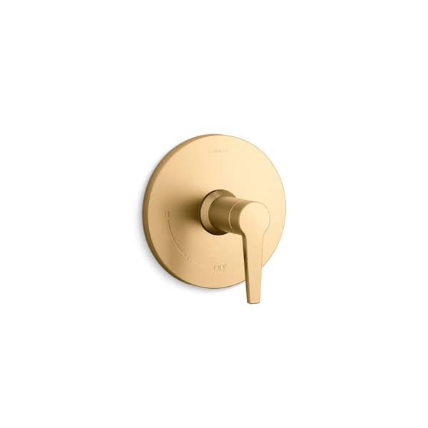 Pitch 1-Handle Wall Mount Valve Handle Trim Kit in Vibrant Brushed Moderne Brass (Valve Not Included)
