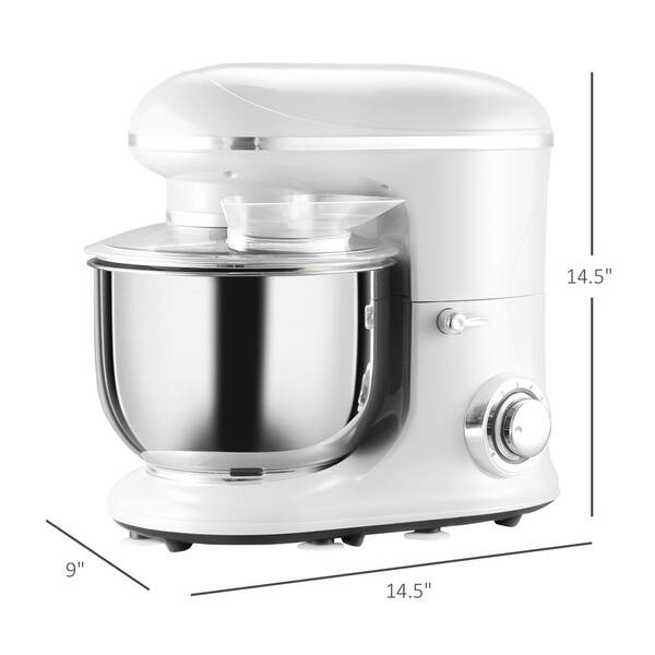 MAHCIE Siavonce 600-Watt Tilt-Head Stand Silver Mixer: 6 Plus 1P Speed, 6