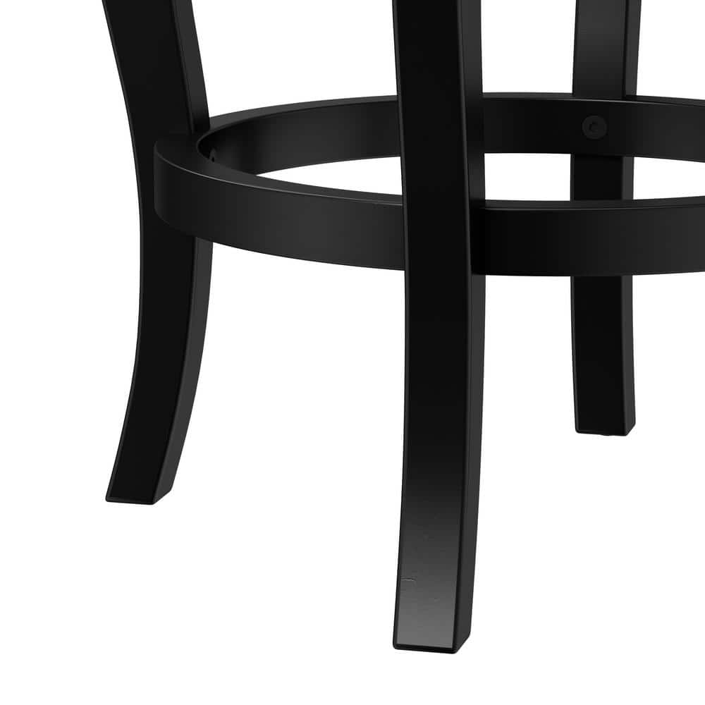 Ellendale 38'' Black Wood Swivel Counter Height Stool with Fog Gray Seat