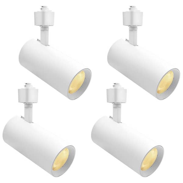 3 in. White Integrated LED H Track Light Head, 5CCT, CRI90, 20W, 1500LM, Fixed Track, Gimbal Head, Dimmable ETL 4 Pack