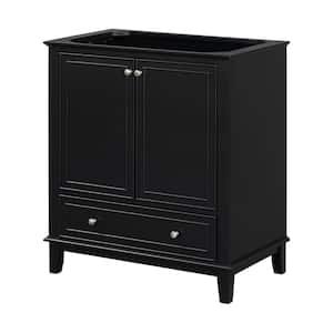 Modern Freestanding Bath Vanity Cabinet 30 in. without Top with Storage Drawer and Adjustable Shelf in Black