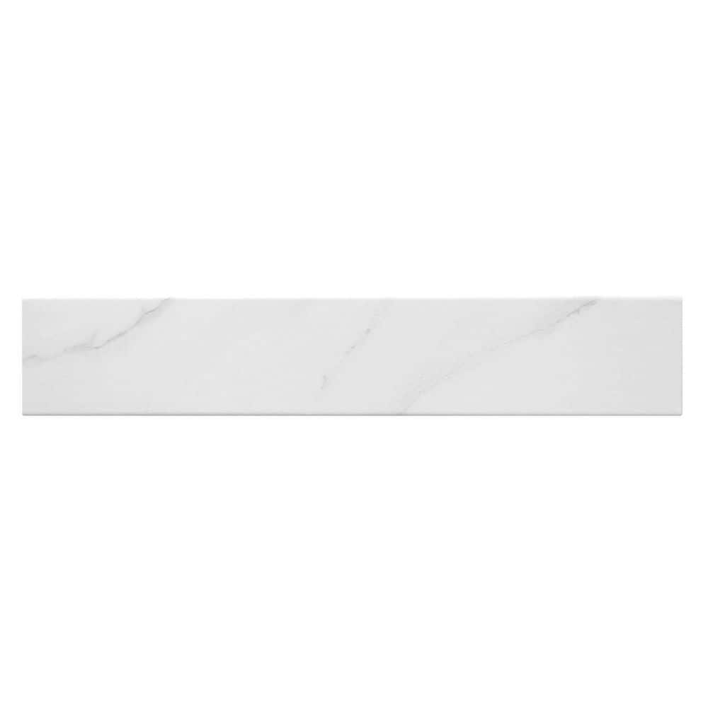 Porlan Benecia White 3-in. x 17-in. Marble Look Matte Porcelain Floor and Wall Subway Tile Sample price history on PriceWatchPro