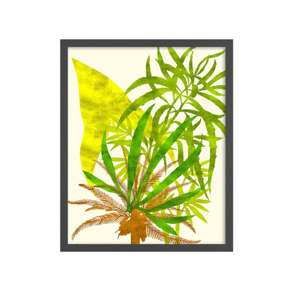 Modern Leaves Framed Nature Art Print 42 in. x 34 in.