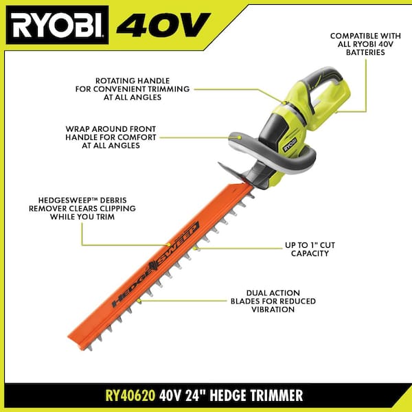 40V 24 HEDGE TRIMMER - RYOBI Tools