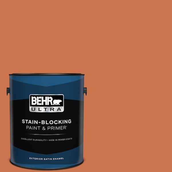 BEHR ULTRA 1 gal. #PMD-103 Sweet Carrot Satin Enamel Exterior Paint & Primer