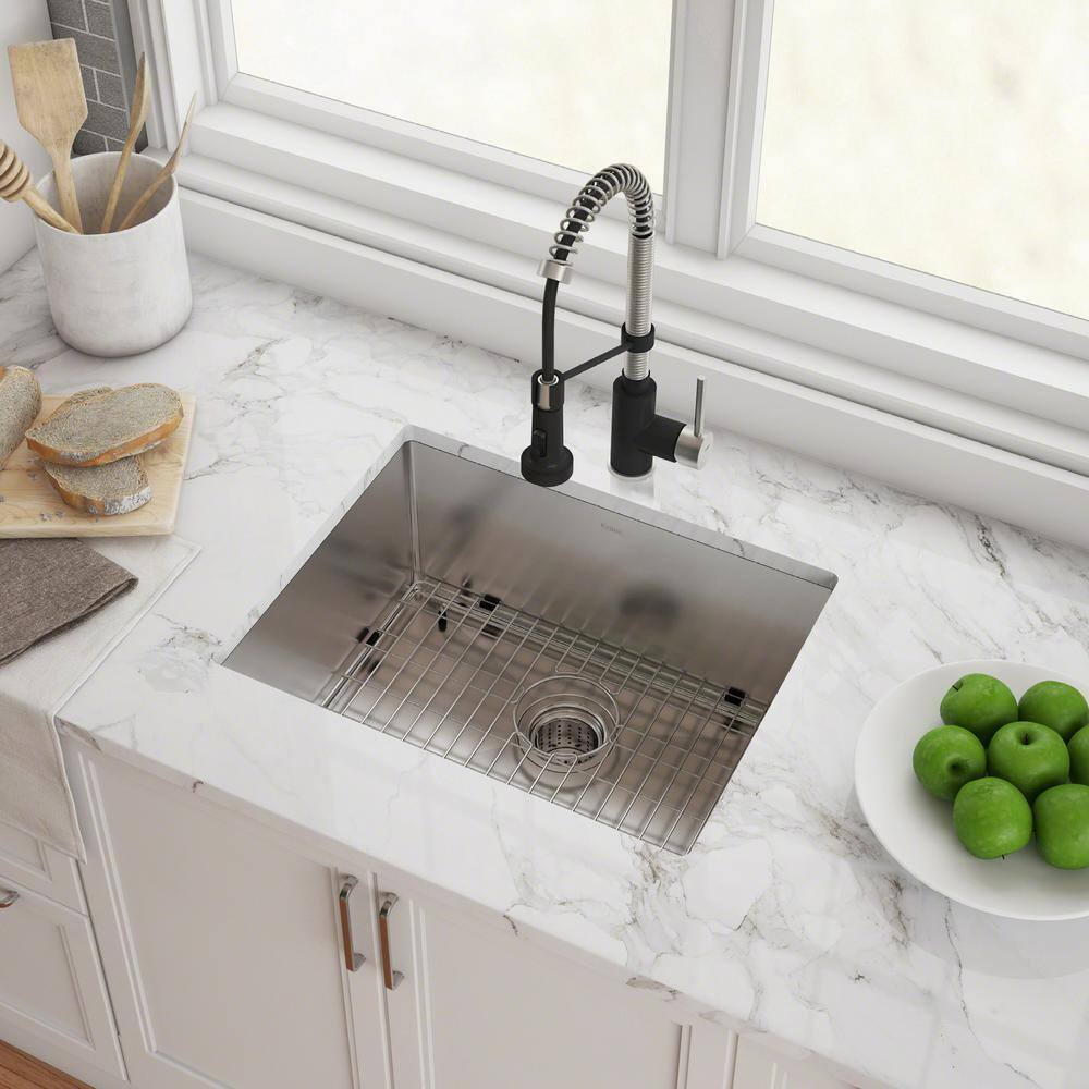 23-Inch Stainless Steel Single Bowl Undermount Kitchen Sink with Garbage Disposal