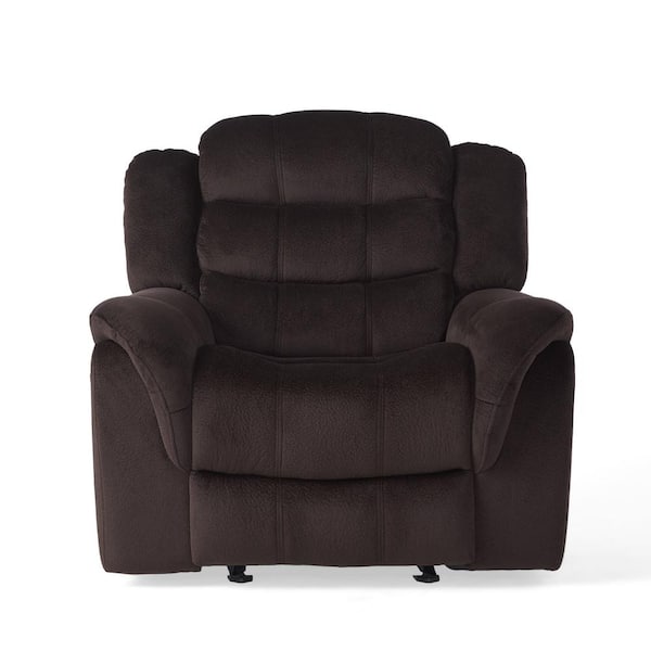 Noble House Hawthorne 39 in. Chocolate Polyester 3 Position Recliner
