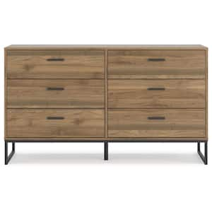 Deanlow Brown 6 Drawer 59.02 in. Dresser