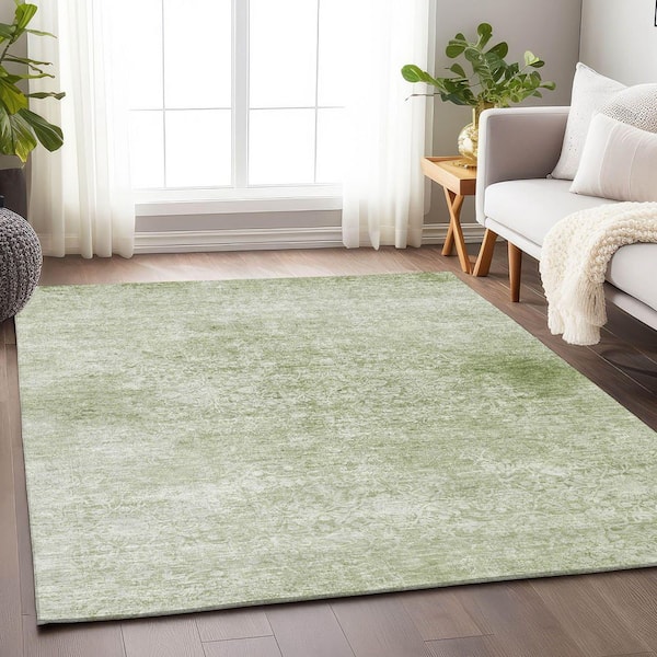 Chantille Machine Washable Indoor/Outdoor Abstract ACN1763 Sage 8 ft. x 10 ft. Area Rug