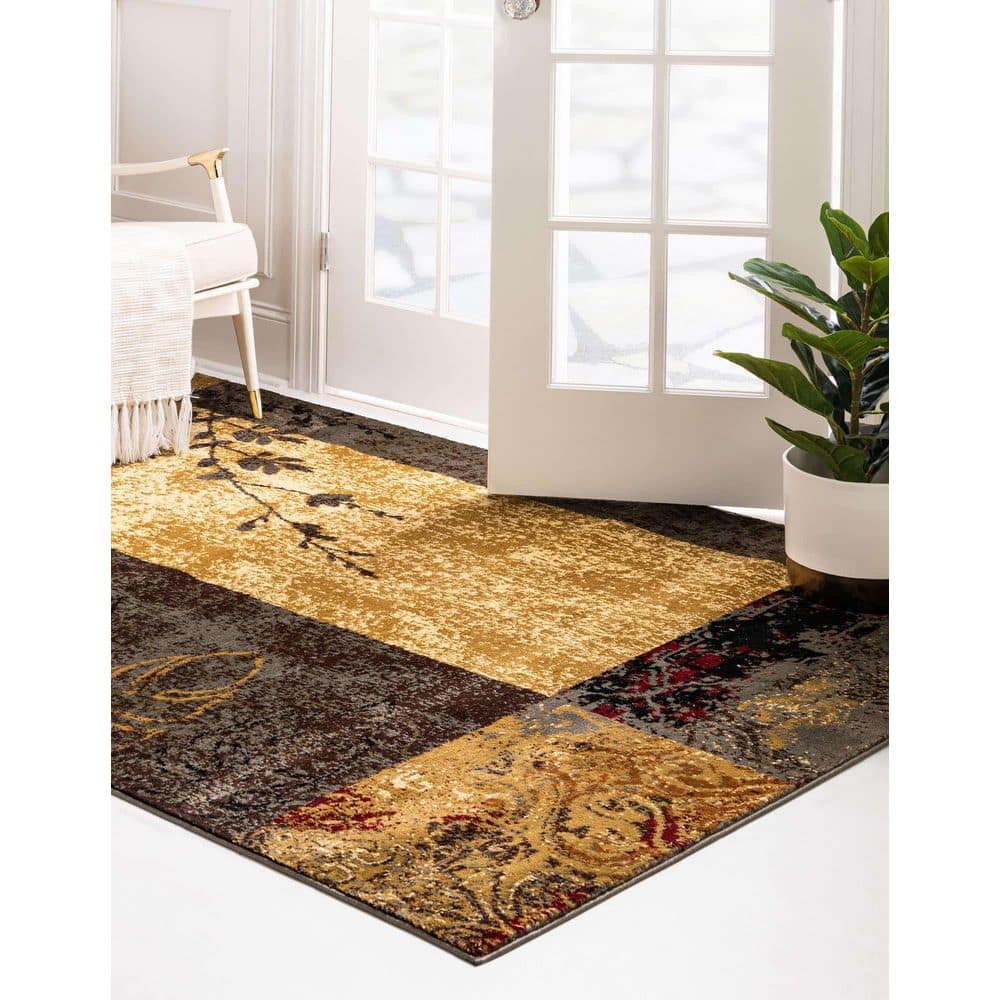 Handmade Braided Geometric 8' x 10' Black Synthetic Rug