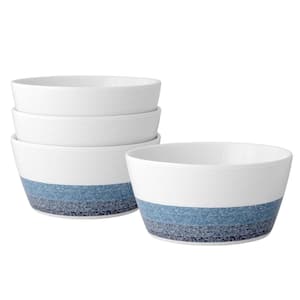 Colorscapes Layers Charcoal 6 in., 25 fl. oz. (Gray) Porcelain Cereal Bowls, (Set of 4)