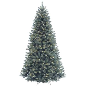 7-1/2 ft. North Valley Spruce Blue Hinged Artificial Christmas Tree with 700 Clear Lights