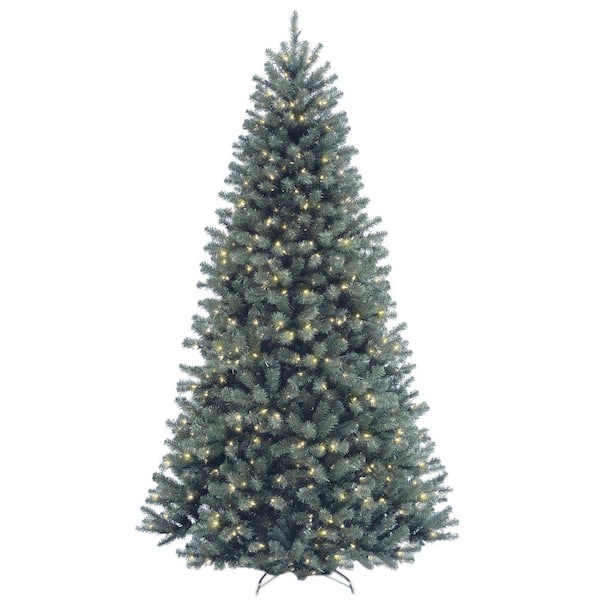 National Tree Company 7-1/2 ft. North Valley Spruce Blue Hinged Artificial Christmas Tree with 700 Clear Lights