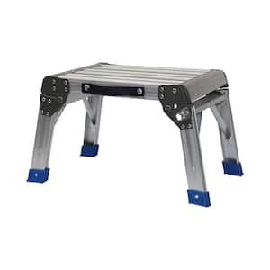 1-Step 1 ft. Reach Aluminum Step Stool, Mini Work Platform 350 lbs. Load Capacity for Garage Workshop Office Warehouse