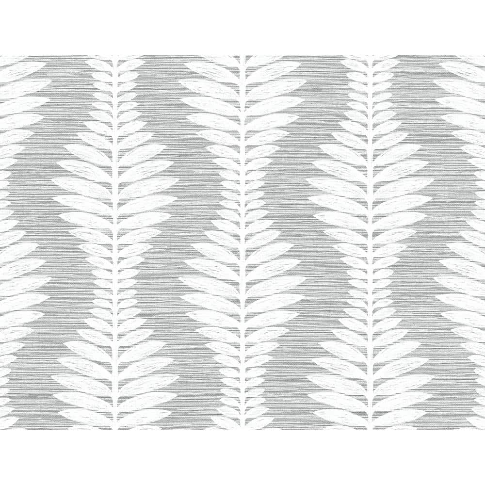 60.75 sq. ft. Coastal Haven Morning Fog Carina Leaf Ogee Embossed Vinyl Unpasted Wallpaper Roll price history on PriceWatchPro