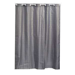 Hookless Shower Curtain Polyester Cubic- Color Matching Hooks 71 in. L x 79 in. H/ 180 x 200 cm Grey