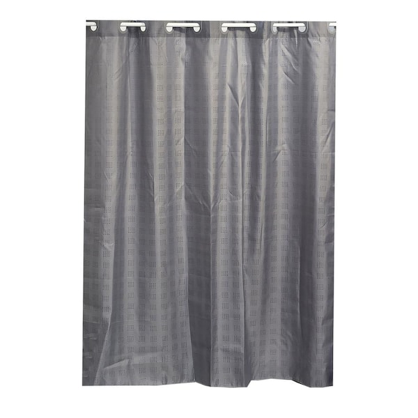 Hookless Shower Curtain Polyester Cubic, How To Use Hookless Shower Curtain