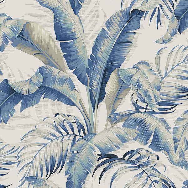 Tommy Bahama Palmiers Azure Vinyl Peel & Stick Wallpaper Roll (Covers 30.75  Sq. Ft.) 802803WR - The Home Depot