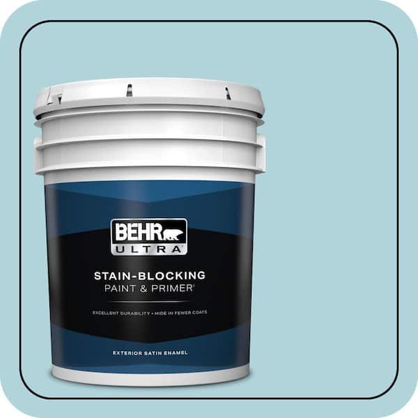 BEHR ULTRA 5 gal. #520E-2 Tropical Breeze Satin Enamel Exterior Paint & Primer