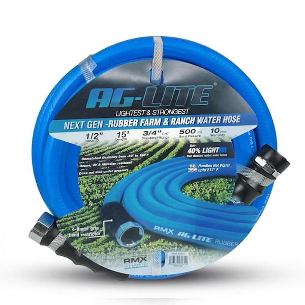 AG-LITE 1/2 in. x 15 ft. Heavy-Duty Rubber Water Hose