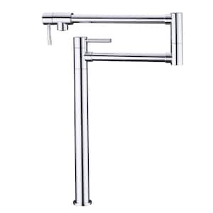 Deck Mount Pot Filler Faucet in Polished Chrome 20 in. Extended Jointed Spout